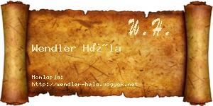 Wendler Héla névjegykártya