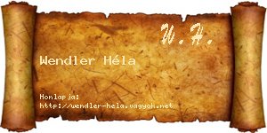 Wendler Héla névjegykártya